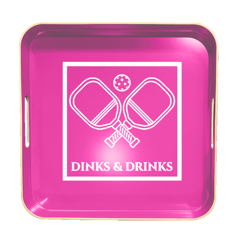 Dinks and Drinks Entertainment Tray - Pink