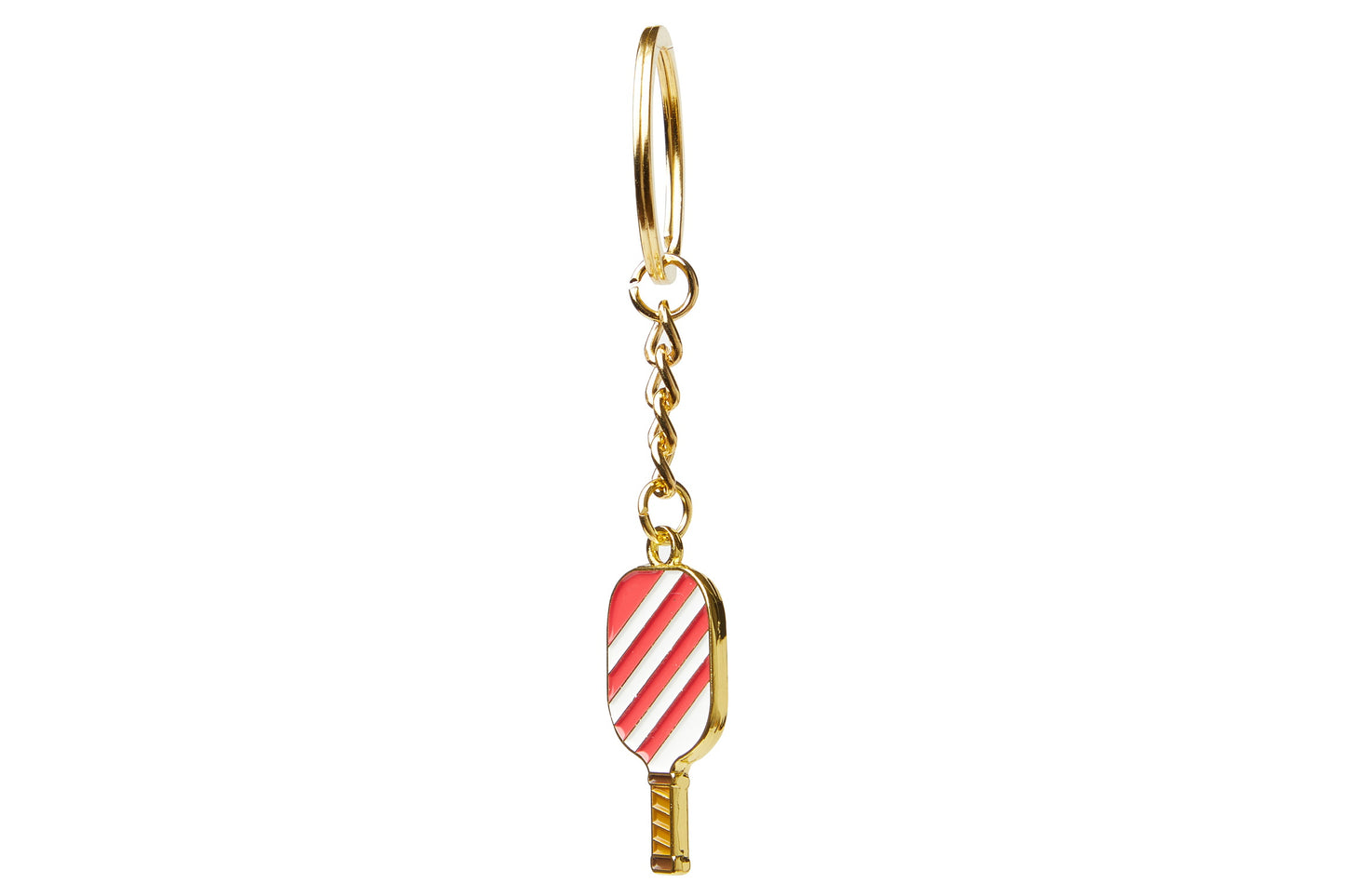 Preppy Pickleball Keychain - Pink/White