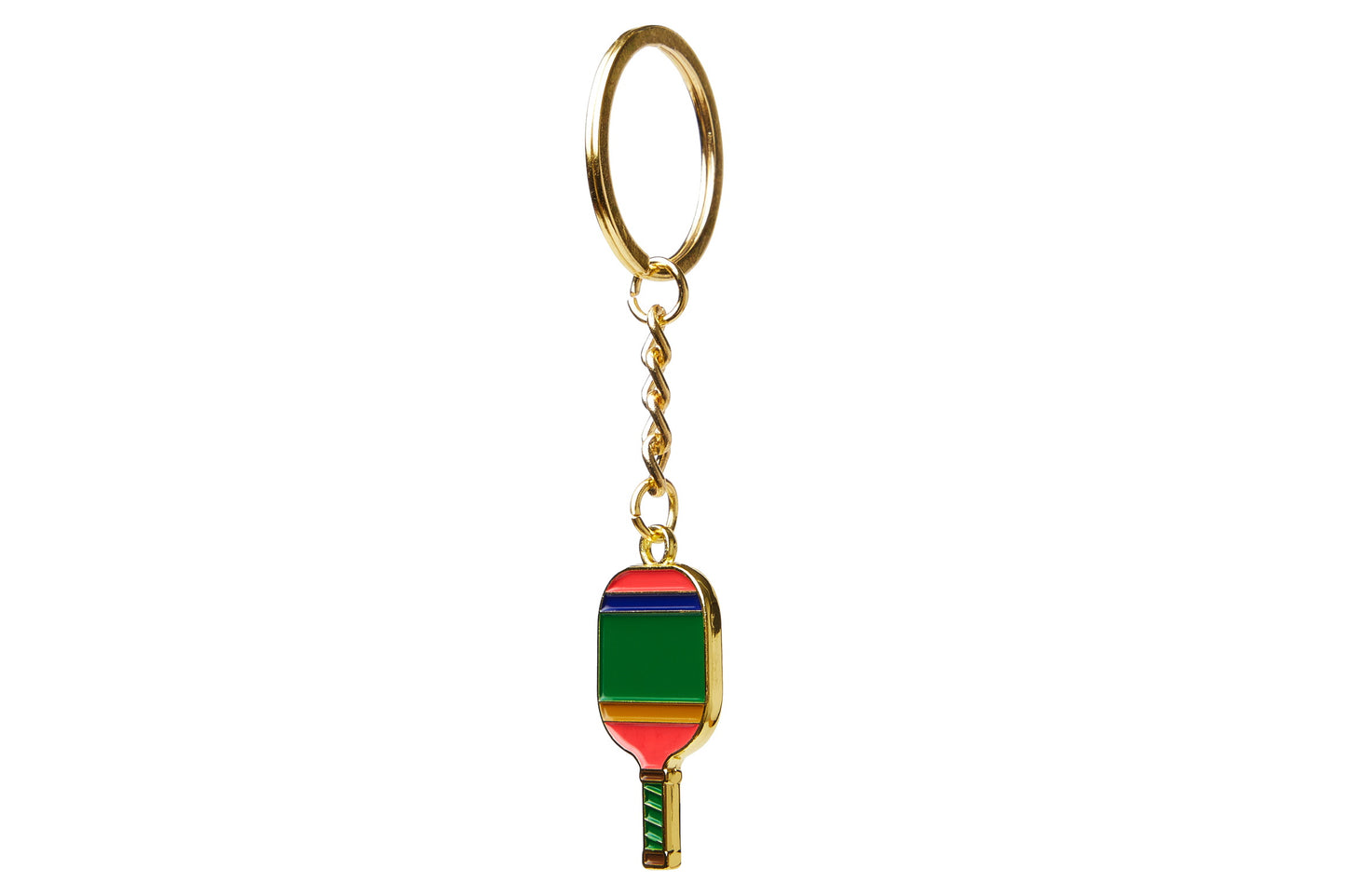 Preppy Pickleball Keychain - Green/Pink