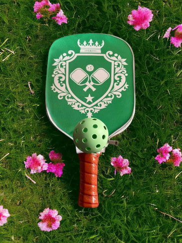 Crest Pickleball Paddle Cover - Green w/ White
