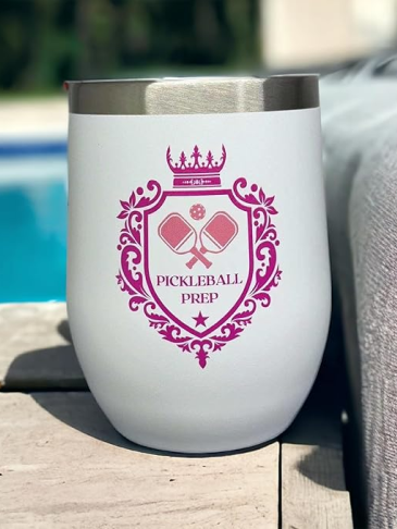 Double Wall Insulated Wine Tumbler With Lid - Pink