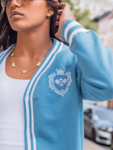 Button Down Pickleball Cardigan, Blue