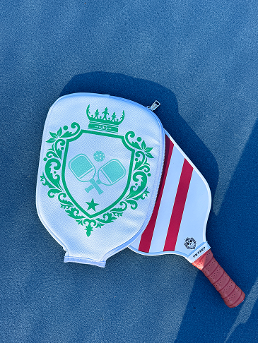 Crest Pickleball Paddle Cover - White w/ Green