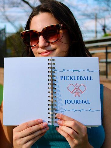 'Goals and Gains' Pickleball Journal - Red/Blue