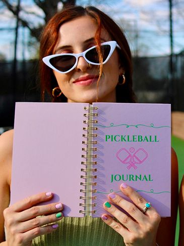 'Goals and Gains' Pickleball Journal - Pink/Green