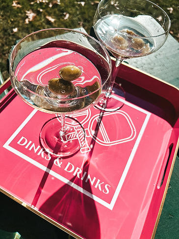 Dinks and Drinks Entertainment Tray - Pink