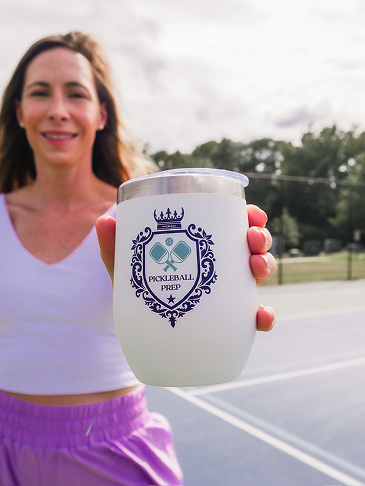 Double Wall Insulated Wine Tumbler With Lid - Blue