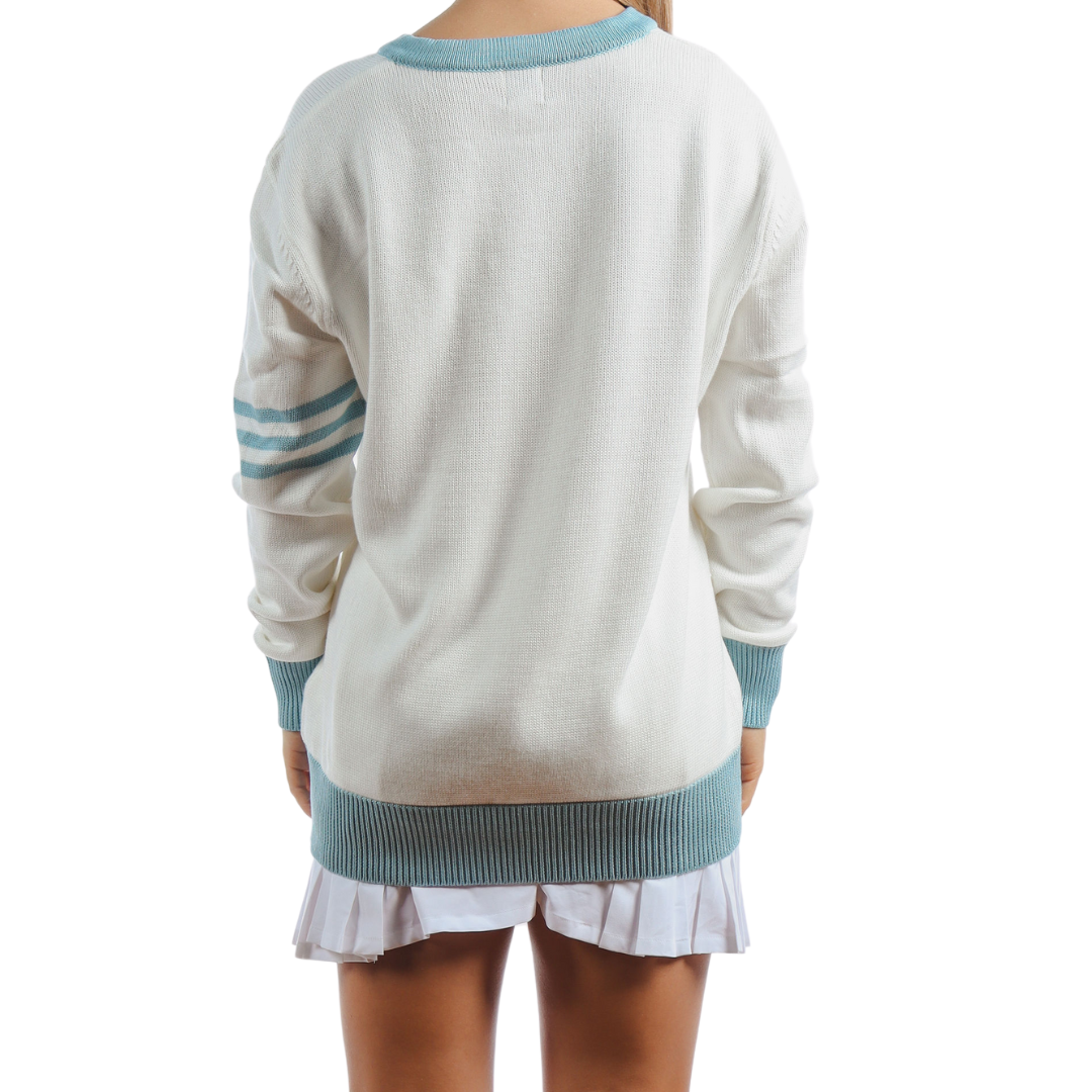 Blue V-Neck Soft Sweater