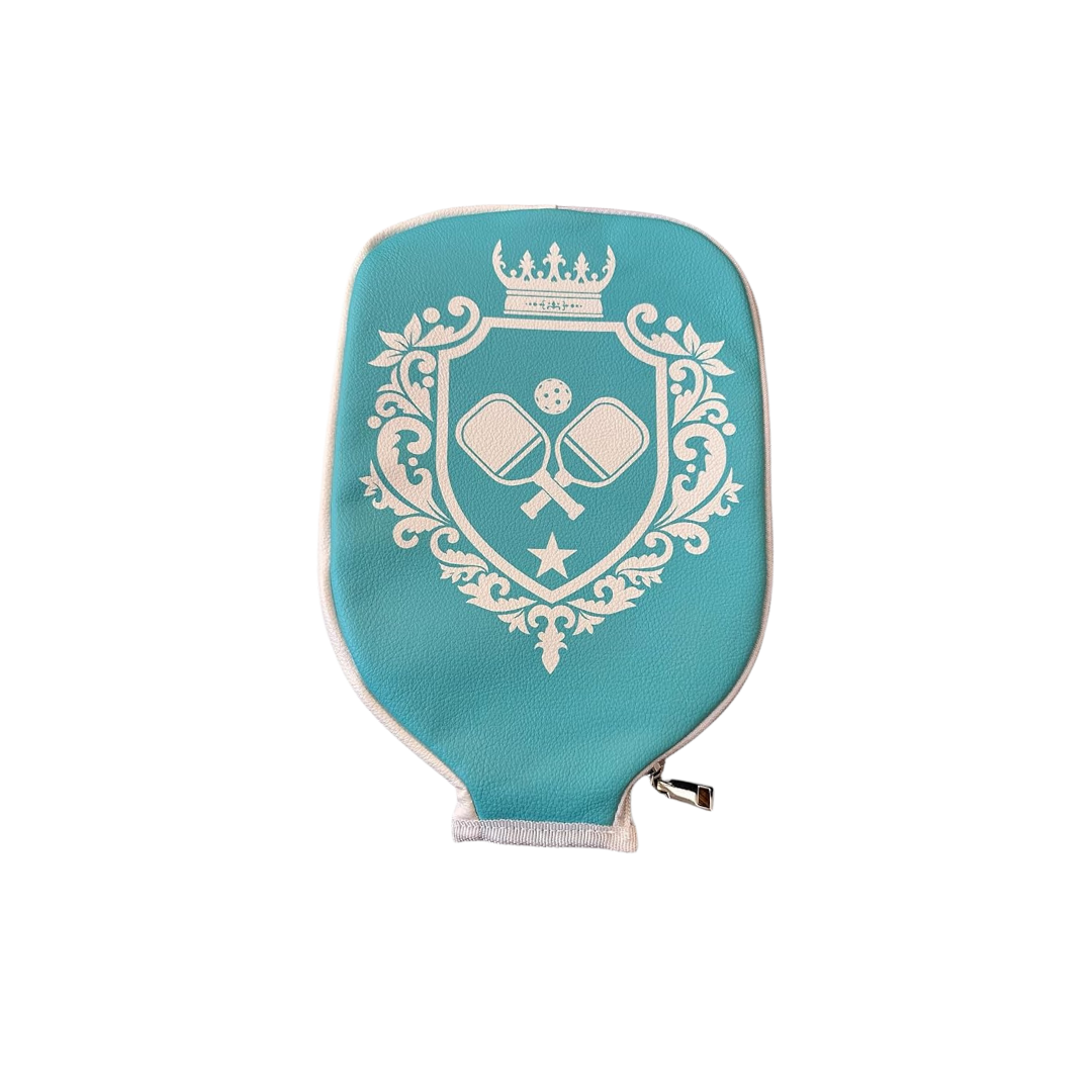 Crest Pickleball Paddle Cover - Blue w/ White