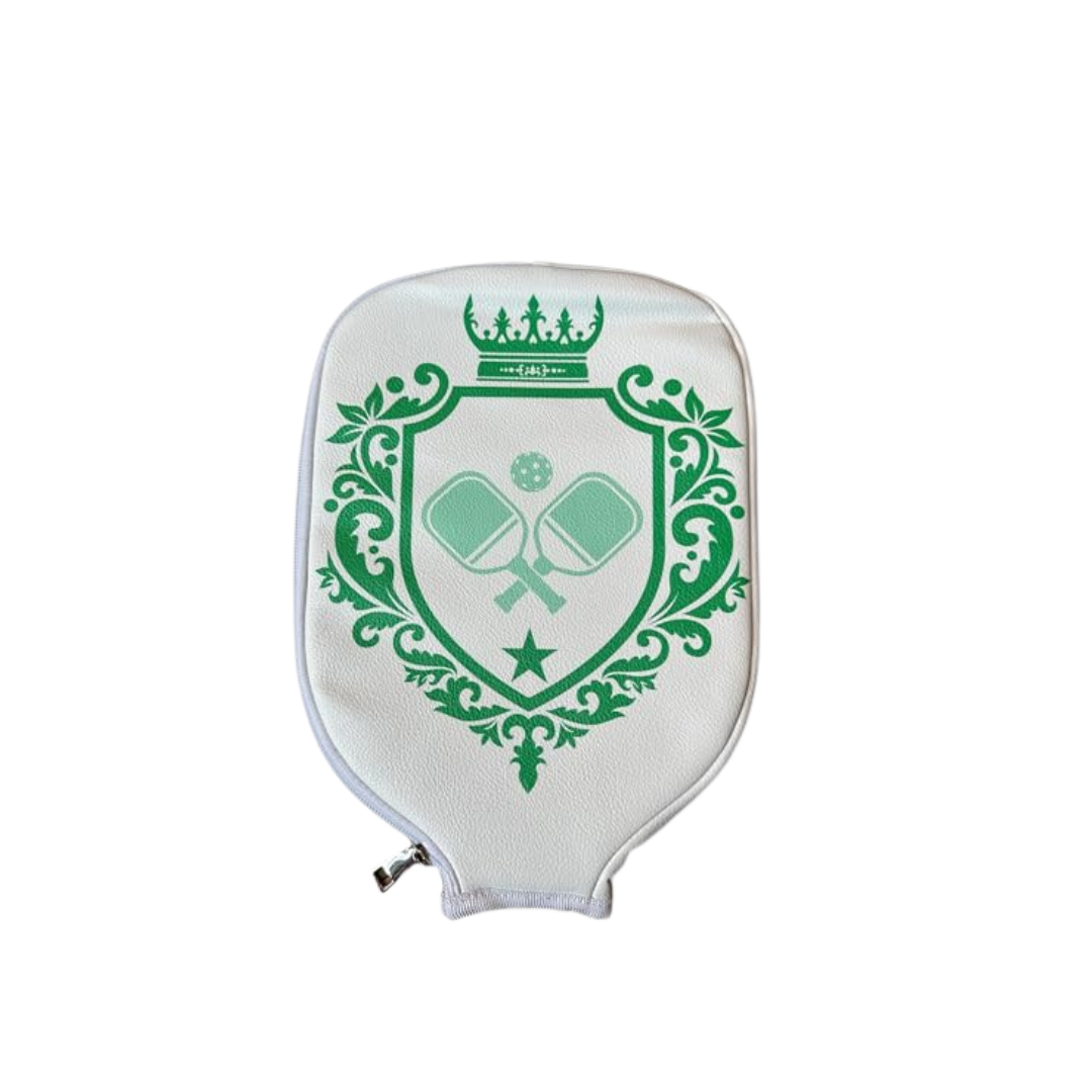 Crest Pickleball Paddle Cover - White w/ Green