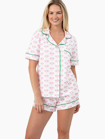 Pickleball Prep Short Pajama Set - Pink