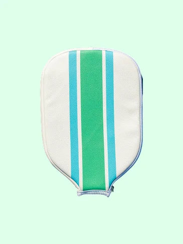 Ribbon Striped Pickleball Paddle Cover - Green/Turquoise