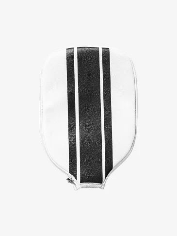 Ribbon Striped Pickleball Paddle Cover - Black/White