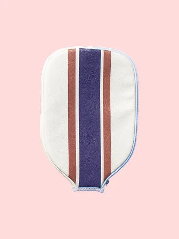 Ribbon Striped Pickleball Paddle Cover - Navy/Brown