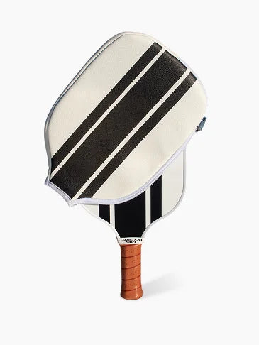 Ribbon Striped Pickleball Paddle Cover - Black/White