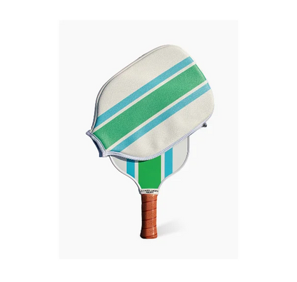 Ribbon Striped Pickleball Paddle Cover - Green/Turquoise