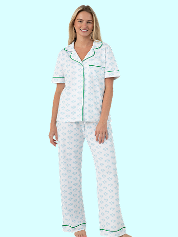 Pickleball Prep Long Pajama Set - Blue