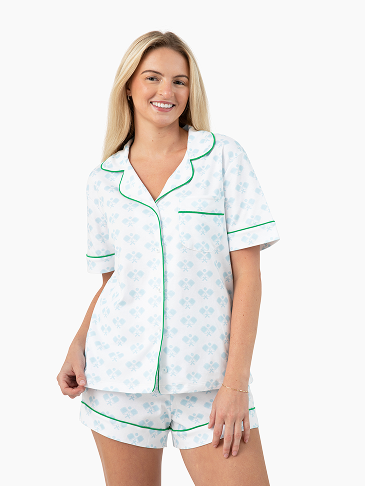 Pickleball Prep Short Pajama Set - Blue