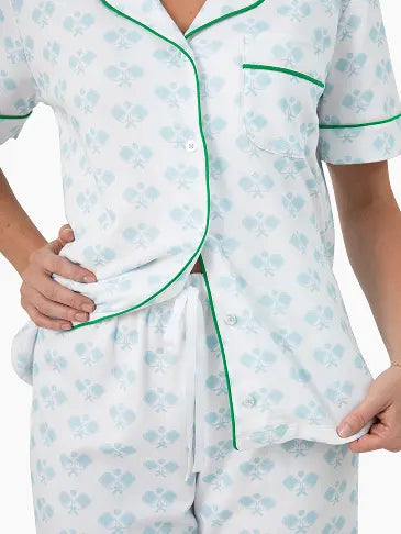 Pickleball Prep Long Pajama Set - Blue
